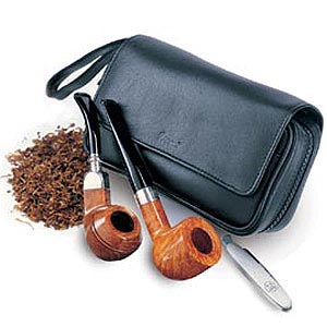 Peterson Large Zipped Leather Pipe Bag 133