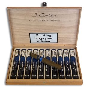 J Cortes Sumatran Corona in Tube (Blue) / Box of 10
