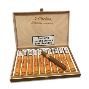 J Cortes Honduran Corona in Tube (Orange) / Box of 10