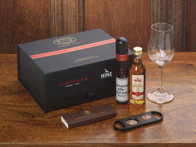 Partagas Serie E No.2 & Hine Cognac Gift Box - Single Cigar
