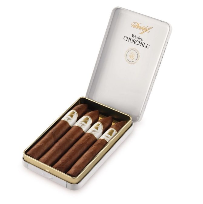 Davidoff Winston Churchill Belicoso Traveller / Tin of 4