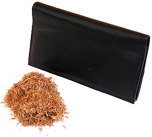 Artamis Soft Black Napa Leather Button Roll Up Tobacco Pouch (PO19)