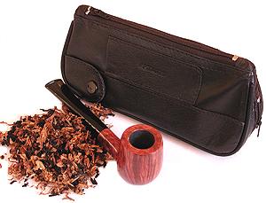 Artamis Soft Leather Combination Pipe Bag for 1 pipe (Black)