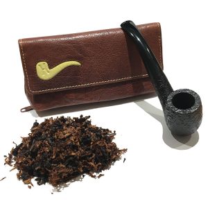 Hardcastle High Quality Vachetta Brown Leather Button Combination Pipe Tobacco Pouch hp315