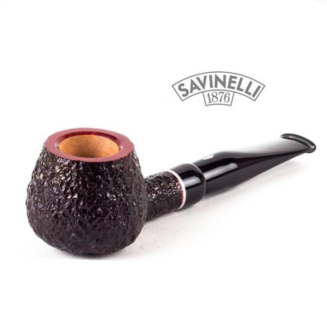 Savinelli Gaius Rustic Normal No.345  Straight Brandy shape 6mm Filter Italian Pipe - Image 3