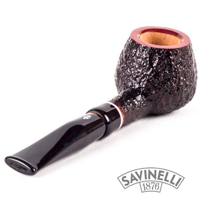 Savinelli Gaius Rustic Normal No.345  Straight Brandy shape 6mm Filter Italian Pipe - Image 2