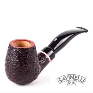 Savinelli Gaius Rustic Normal No.628 Bent Brandy shape 6mm Filter Italian Pipe