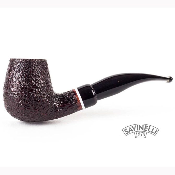 Savinelli Gaius Rustic Normal No.628 Bent Brandy shape 6mm Filter Italian Pipe - Image 3