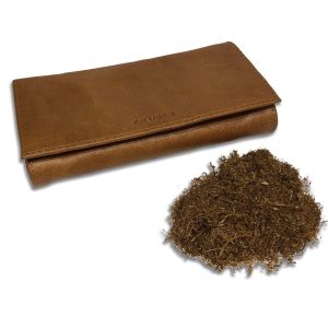 Artamis Soft Tan Leather Button roll up Tobacco Pouch (PO27T)