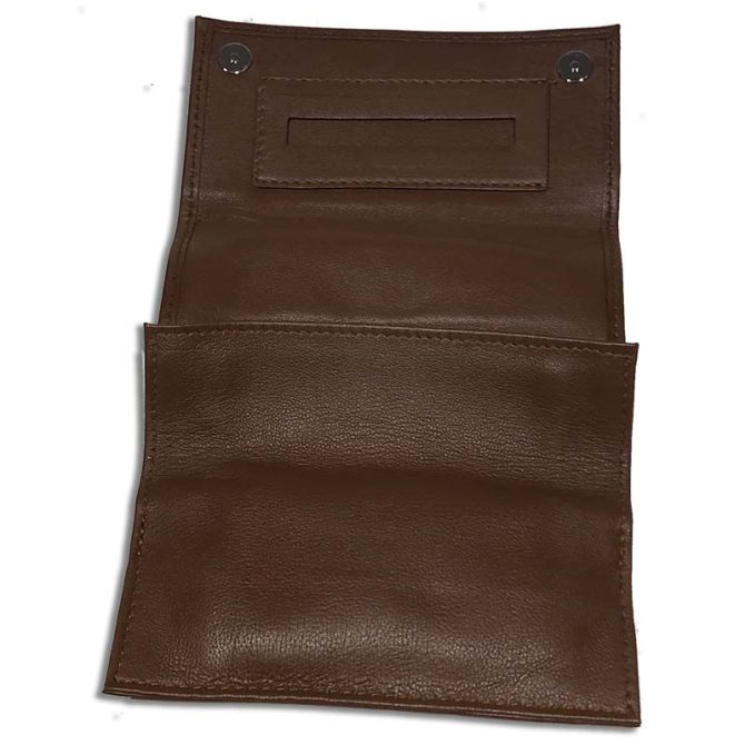 Artamis Soft Black Leather Button roll up Tobacco Pouch (PO27) - Image 5