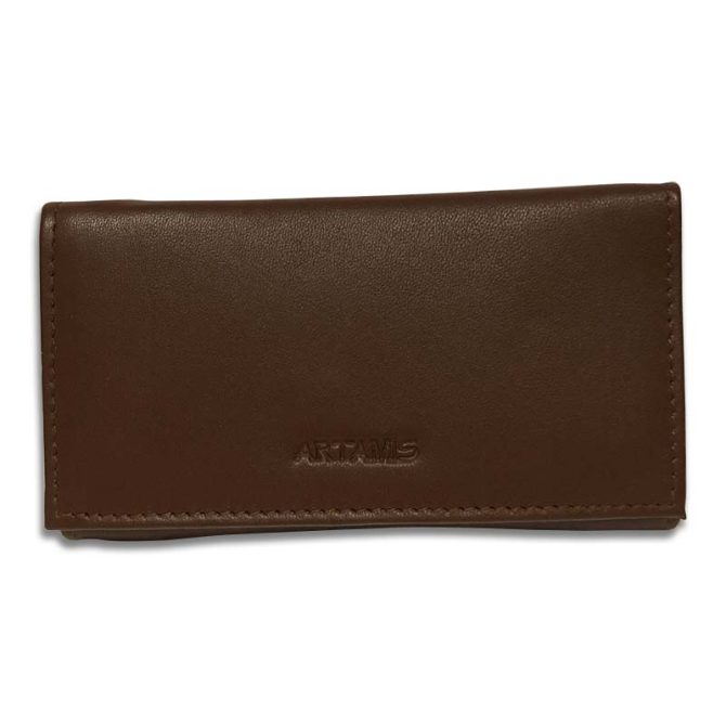 Artamis Soft Black Leather Button roll up Tobacco Pouch (PO27) - Image 6