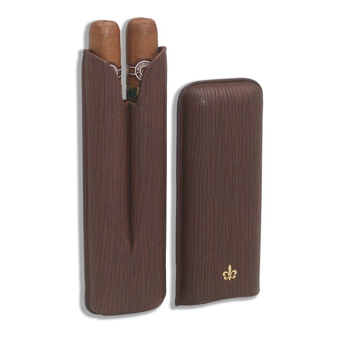 Montecristo Open Eagle  leather case with two cigars