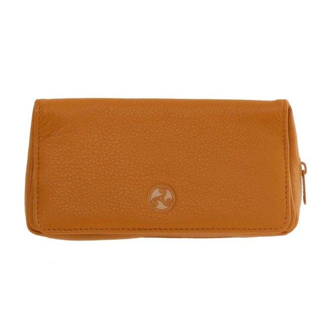 Rattray Soft Tan Leather Combination Tobacco Pouch for Two Pipes - Image 2