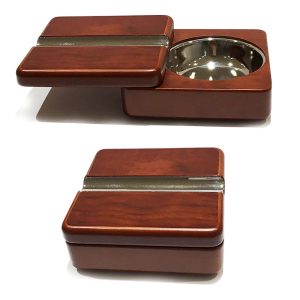 Cigar Ashtray Square Resewood Twist Lid Boxed for 1 cigar