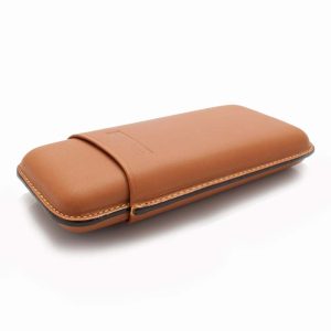 Martin Wess 2 x Petit Corona Smooth Natural Leather Cigar Case
