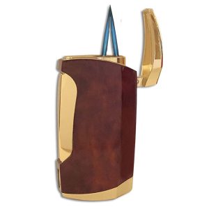 Honest "Orion" Double Jet Cigar Lighter with punch / Burlwood finish