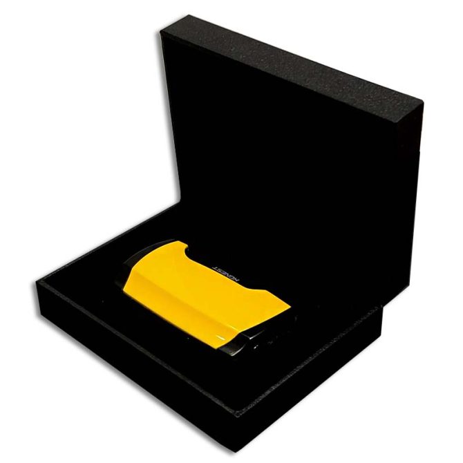Honest "Orion" Double Jet Cigar Lighter with punch / Yellow finish - Image 3