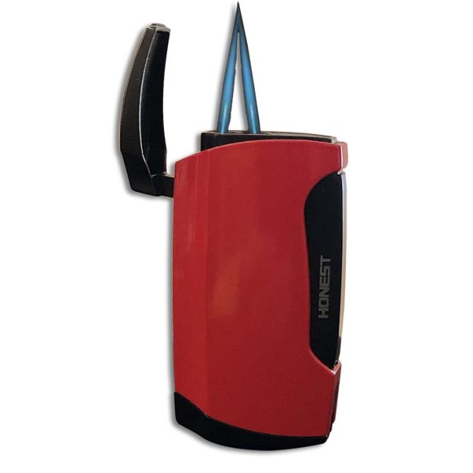 Honest "Orion" Double Jet Cigar Lighter with punch / Red finish