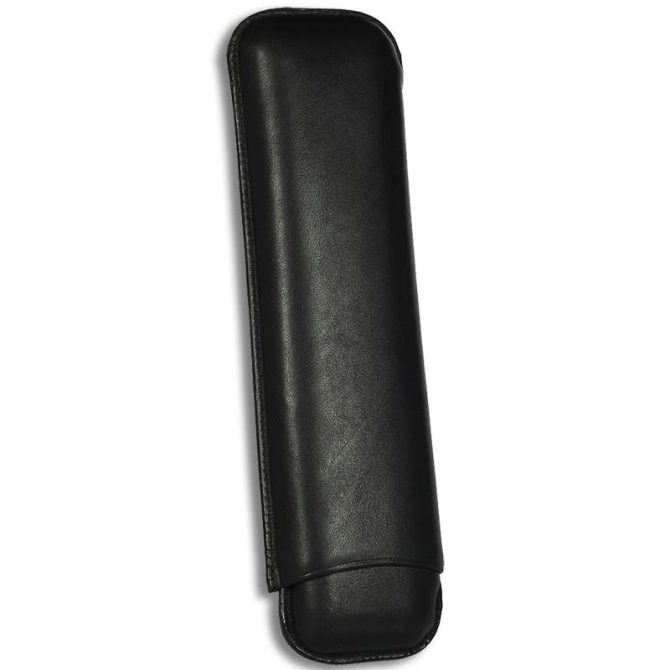 Martin Wess 2 x Churchill 'Dante' Smooth Black Leather Cigar Case - Image 3