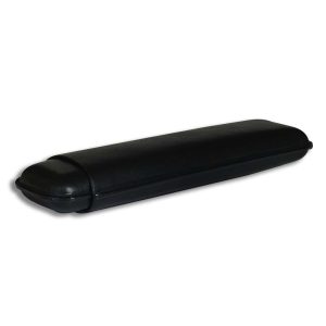 Martin Wess 2 x Churchill 'Dante' Smooth Black Leather Cigar Case