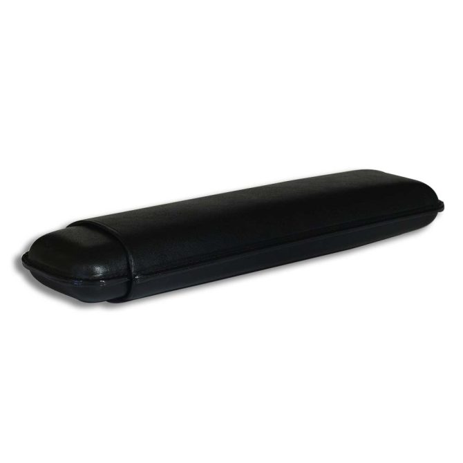 Martin Wess 2 x Churchill 'Dante' Smooth Black Leather Cigar Case