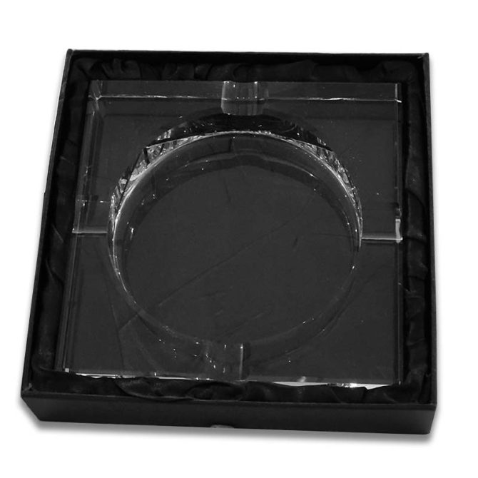 Large Square Crystal Ashtray for 4 cigars - Image 3