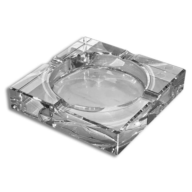 Large Square Crystal Ashtray for 4 cigars - Image 2