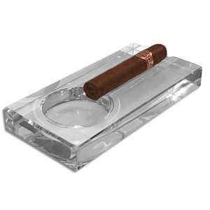 Large Rectangular Crystal Ashtray for 1 cigar