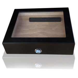 Glass Window Humidor for 20 cigars (Matte Black)