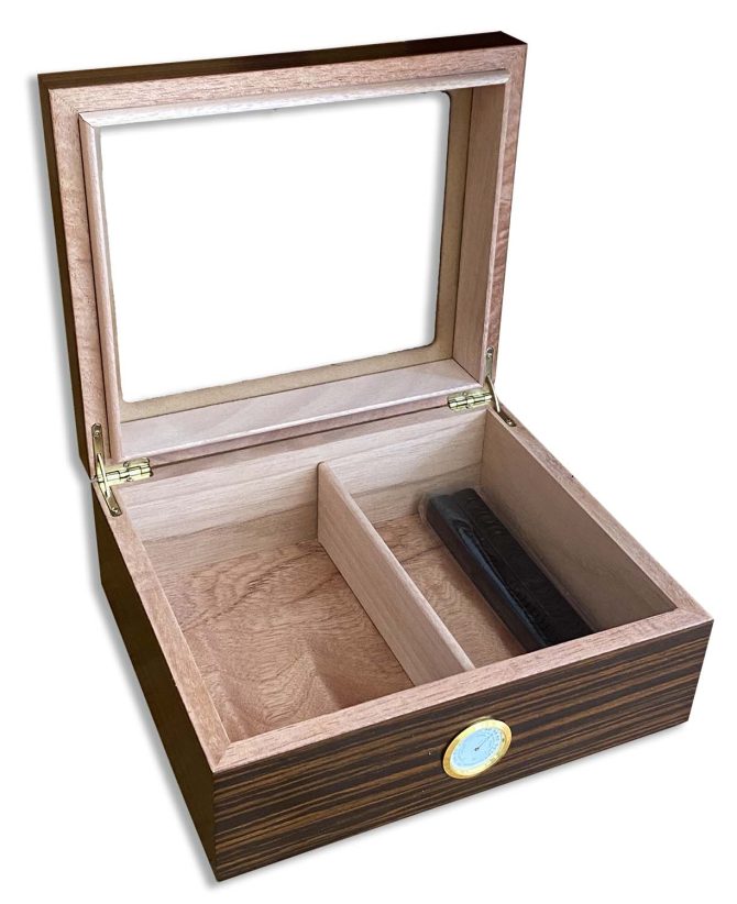 Glass Window Humidor for 25 cigars (Ebony) - Image 2