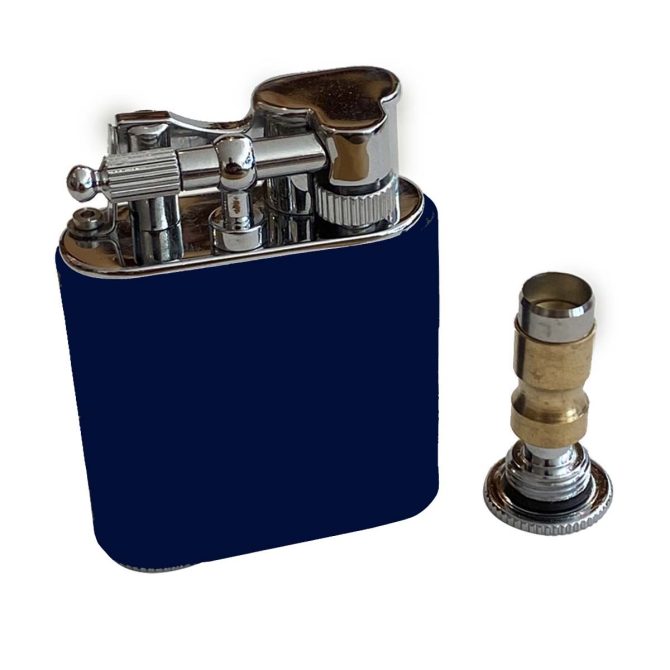 J Cure Pocket 2 Jet Flame Lighter - Navy Blue Leather - Image 4