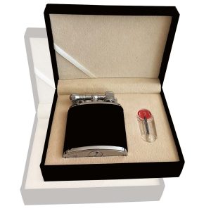 J Cure Table 2 Jet Flame Lighter - Black Leather