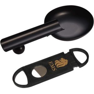 Stainless Steel Oval Cigar Ashtray for Single Cigar / Matt Black