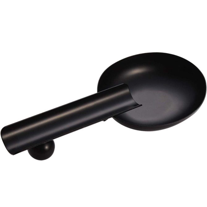Stainless Steel Oval Cigar Ashtray for Single Cigar / Matt Black - Image 2