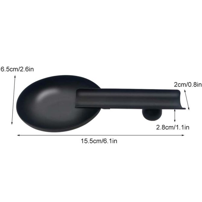 Stainless Steel Oval Cigar Ashtray for Single Cigar / Matt Black - Image 3