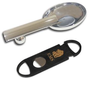 Stainless Steel Oval Cigar Ashtray for Single Cigar / Polished Chrome