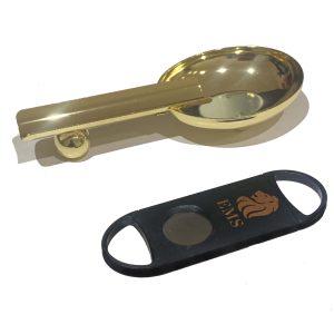 Stainless Steel Oval Cigar Ashtray for Single Cigar / Gold Plated