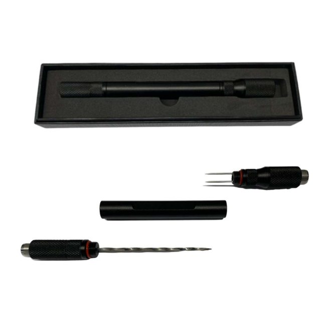 Double Punch Cutter & Cigar Enhancer Tool / Black  77mm - Image 11