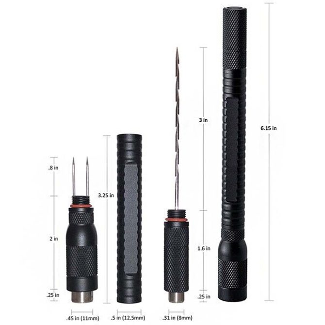 Double Punch Cutter & Cigar Enhancer Tool / Black  77mm - Image 2