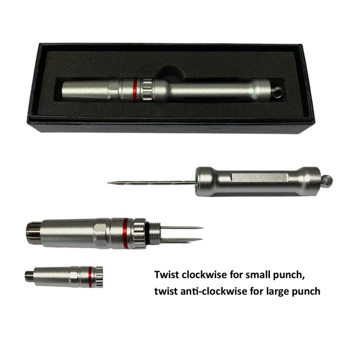 Double Punch Cutter & Cigar Enhancer Tool / Black  77mm - Image 8
