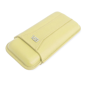 VSB London Three Finger Cream Leather Cigar Case