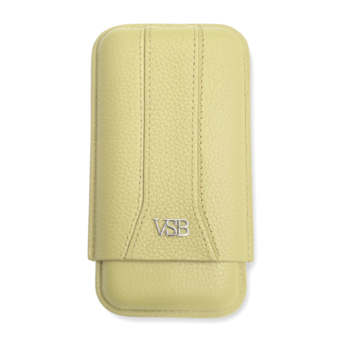 VSB London Three Finger Cream Leather Cigar Case - Image 4