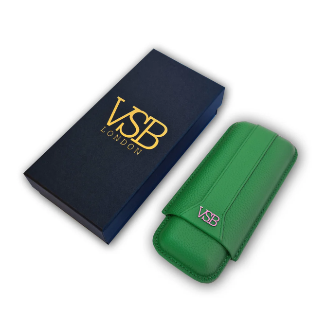 VSB London Two Finger Green Leather Cigar Case - Image 2