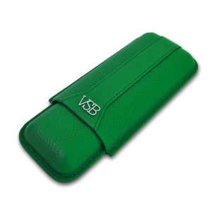VSB London Two Finger Green Leather Cigar Case