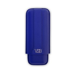 VSB London Two Finger Blue Leather Cigar Case