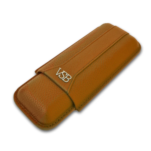 VSB London Two Finger Brown Leather Cigar Case