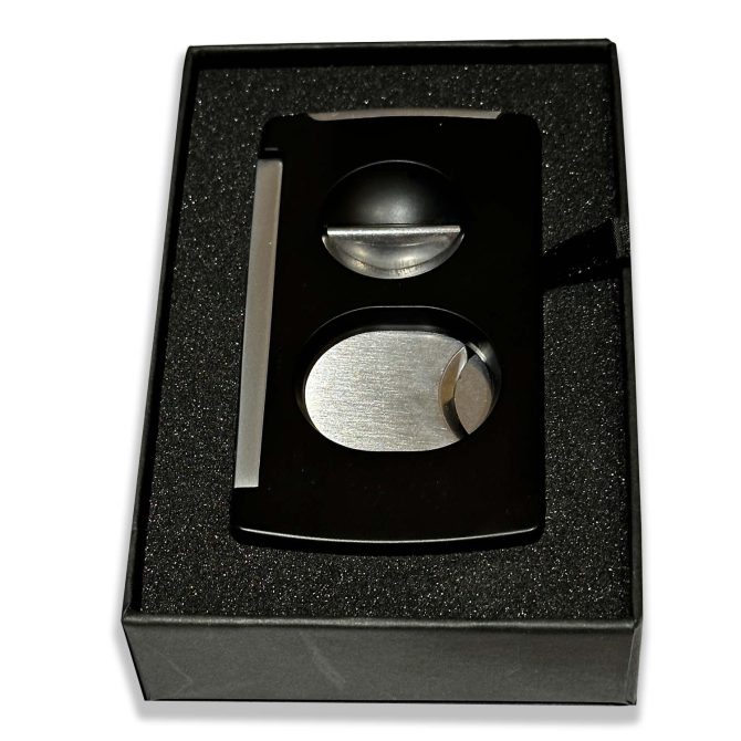 BLD 3 in 1 Double Cut, V Cut, Punch Cigar Cutter- Black Matte - Image 3