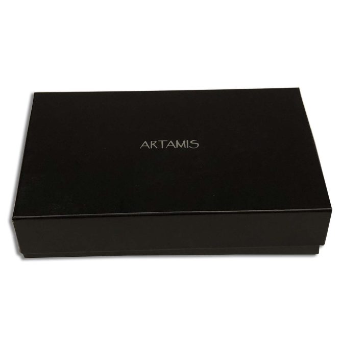 Artamis Soft Black Leather Button roll up Tobacco Pouch (PO27) - Image 4