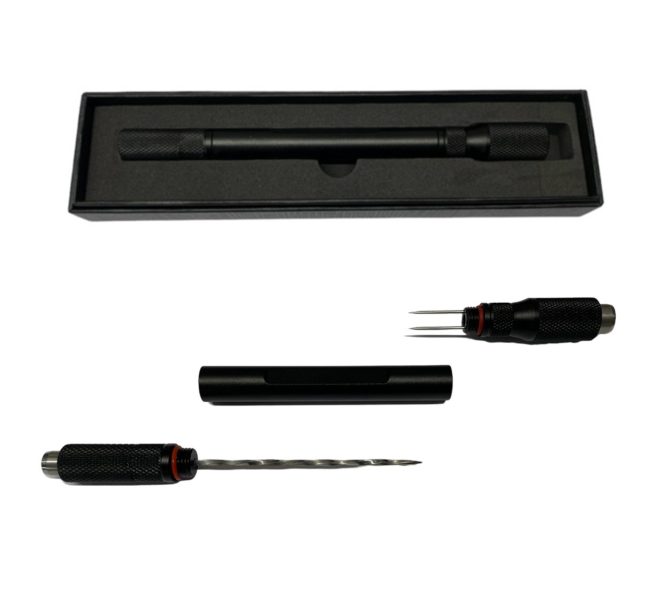 Double Punch Cutter & Cigar Enhancer Tool / Black  77mm