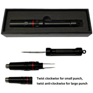 Double Punch Cutter & Cigar Enhancer Tool / Black